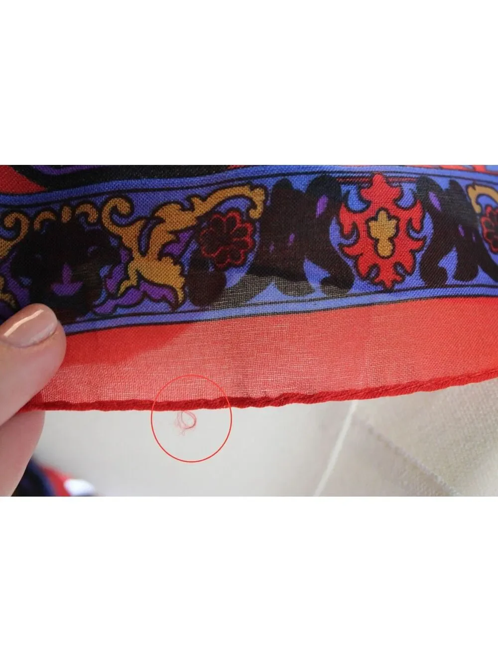 Vintage Silken Polyester Scarf by Berkshire Made in Italy Paisley Floral Red